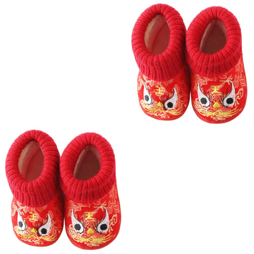 2Paires Chaussures Enfants Chaudes Bottines Brodées Confortables 2