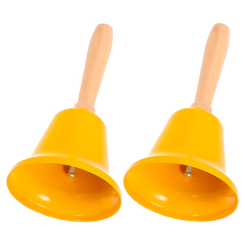5Pièces Cloche Main Décorative Métal Bois Polyvalente 1