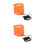 2Pièces Seau Camping Eva Orange Pliant Pour Appâts 8