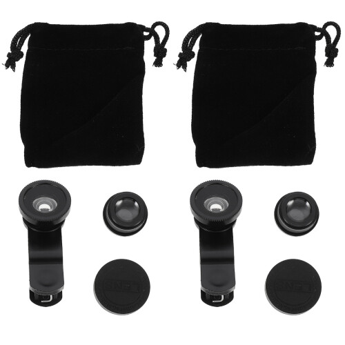 4Ensembles Lentilles Smartphone Macro Fisheye Noir Polyvalent 1