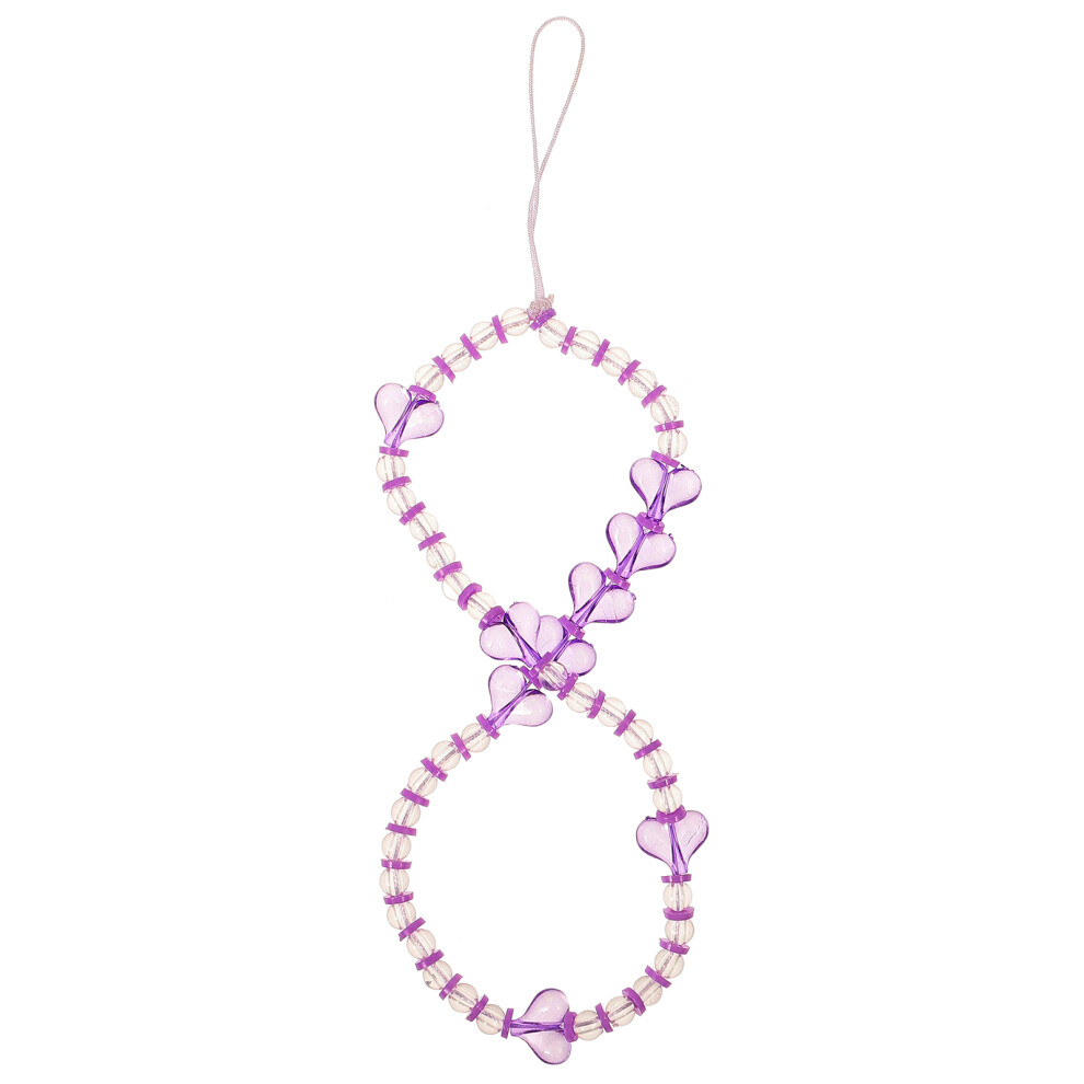5Pcs Violet Plastic Beaded Phone Chain Strap Cute Lanyard Phone Charm 3612971778412