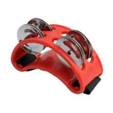 Foot tambourine, 4 bells, tambourine, rhythm with metal bell, musical instrument accessories, banjo drum, guitar, playing foot drum, red