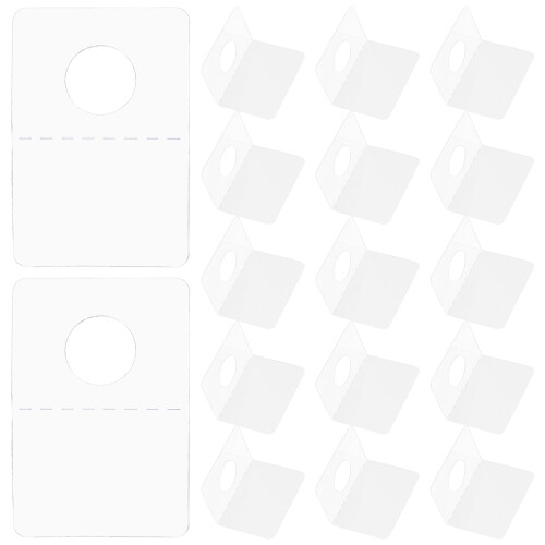 2500Pcs Transparent Adhesive Hanging Tags PVC Display Tabs