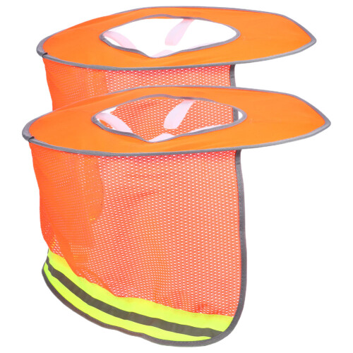 10Pcs Hard Hat Sun Shade Orange Visor Neck Protection for Construction 1