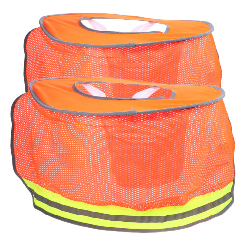 10Pcs Hard Hat Sun Shade Orange Visor Neck Protection for Construction 2