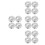 16Pcs Bathroom Sink Overflow Hole Covers Silver ABS Trim Ring Caps 10