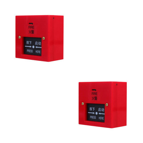 2Pcs Home Fire Pit Switch Manual Resettable Emergency Alarm Button 2