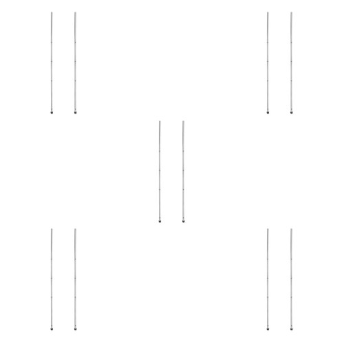 10Pcs Heavy Duty Silver Iron Foosball Table Rods for Table Soccer 2