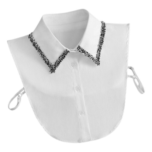 2Pcs White Cotton Detachable Dickey Collar Simple Stylish Accessory 1