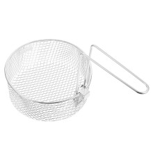 2Pcs Stainless Steel Fryer Basket with Handle Silver Deep Fry Basket