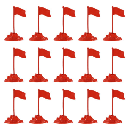120Pcs Realistic Red Plastic Flags on Sticks for Sand Table Decoration