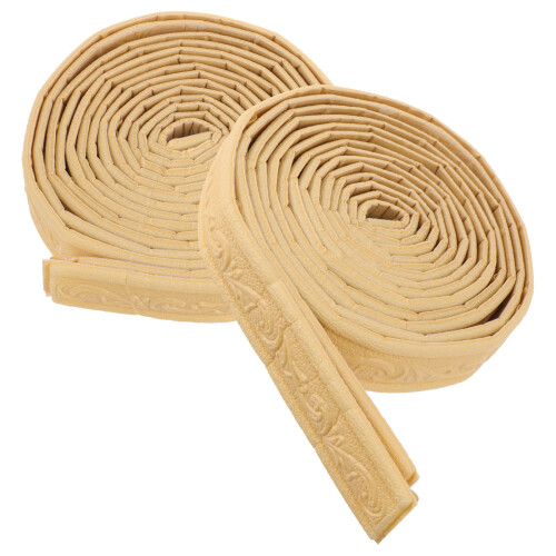 10Pcs Durable PVC Baseboard Strip Self Adhesive Wall Trim Khaki 1