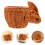 2Pcs Light Brown Rabbit Shaped Woven Basket Multipurpose Home Storage 10