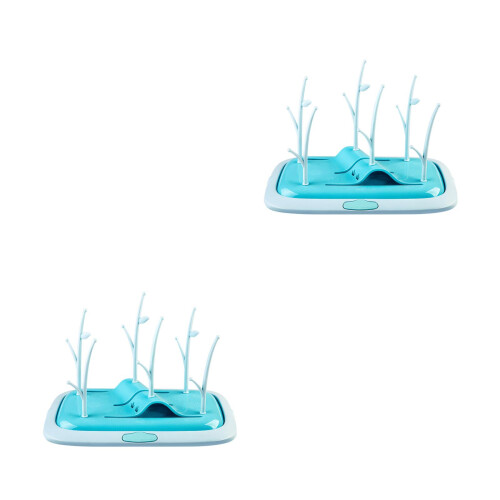 2Pcs PP Bottle Drying Rack Blue Infant Feeding Bottle Organizer 2