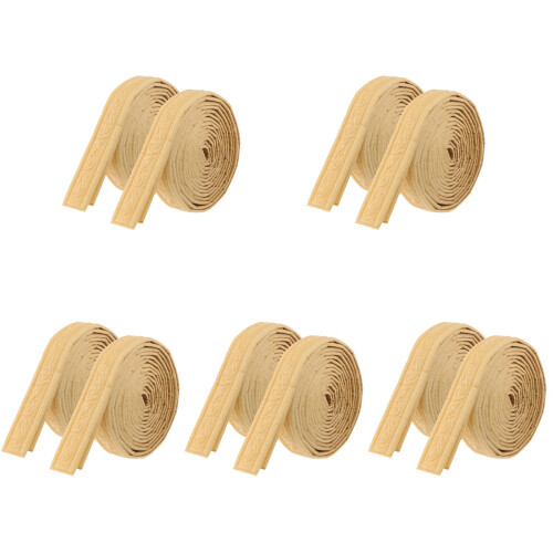 10Pcs Durable PVC Baseboard Strip Self Adhesive Wall Trim Khaki 2