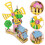 5Sets Durable DIY Assembly Wood Windmill House 3D Puzzle Multi-Color 3