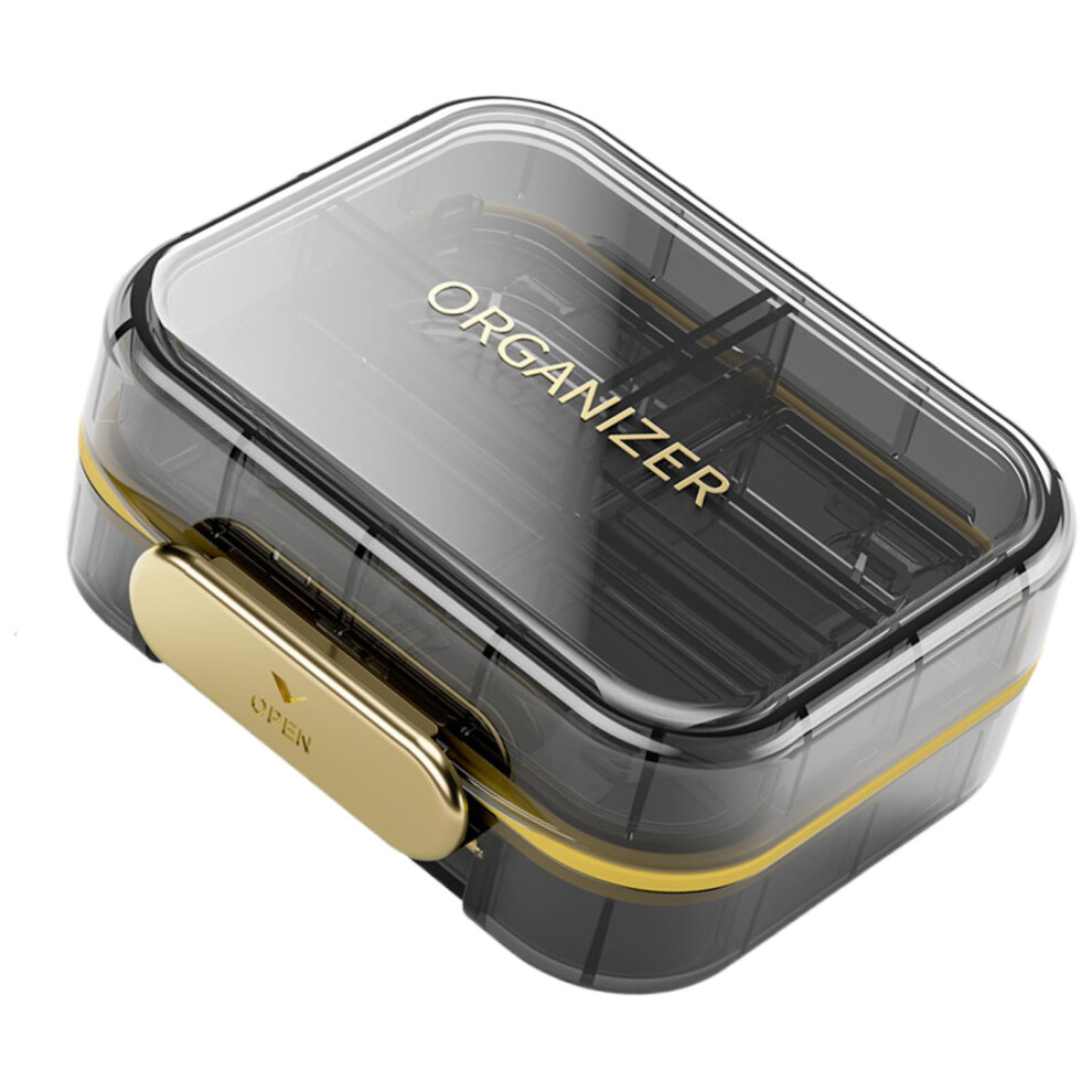 Travel Pill Organizer, 7 Compartments, Portable, Transparent, Empty Pill Box, Portable Vitamin Container