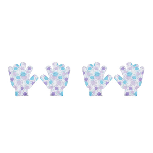 2Pairs Multi Nylon Bath Gloves Five Finger Shower Exfoliating Gloves 2