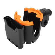 Multifunction Stroller Cup Holder 8.5cm Large Caliber 360 Rotating Black/Orange