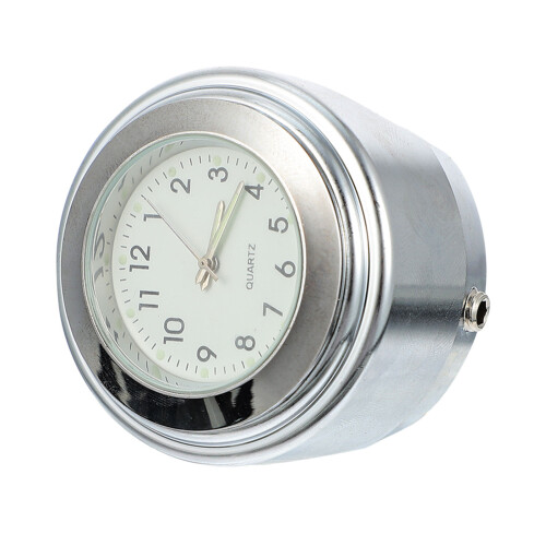 7Pcs Motorcycle Handlebar Clock White Aluminum Waterproof Outdoor Use