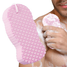 Shower 3D Body Scrub For Women And Men, Pink, Gentle Cleaning, Travel And Home Use, Spa Hotel Bathroom
