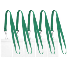 10Sets Clear PVC Card Sleeves Badge Covers Protective for Kids Green