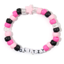 Acrylic Girls Wrist Bangle Charm Bracelet-Black Powder Bucket