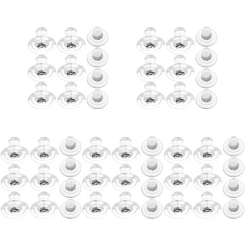 50Pcs Silver Silicone Earring Backs Secure Locking Backs for Studs 2