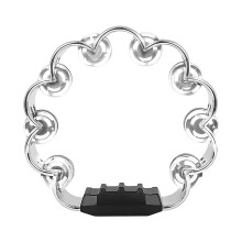 Doublerow Tambourine Plum Blossomshaped Doublerow Handheld Drum Metal Tambourine, Musical Instrument for Gifts, Dance, Party for Adults, Silver