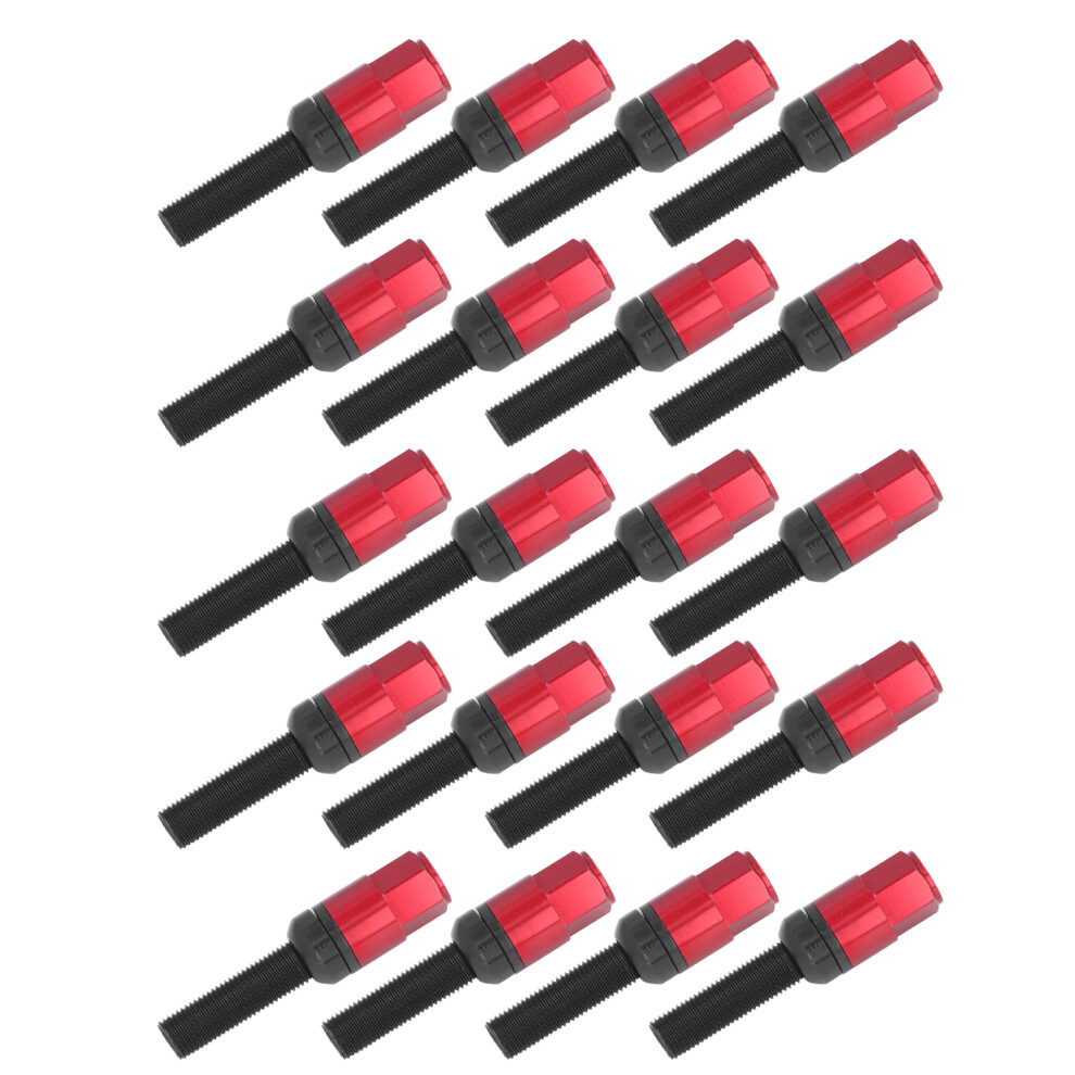M14x1.5 Cone Seat Lug Bolts 45Mm Shank 17Mm Hex Red 8401373669795