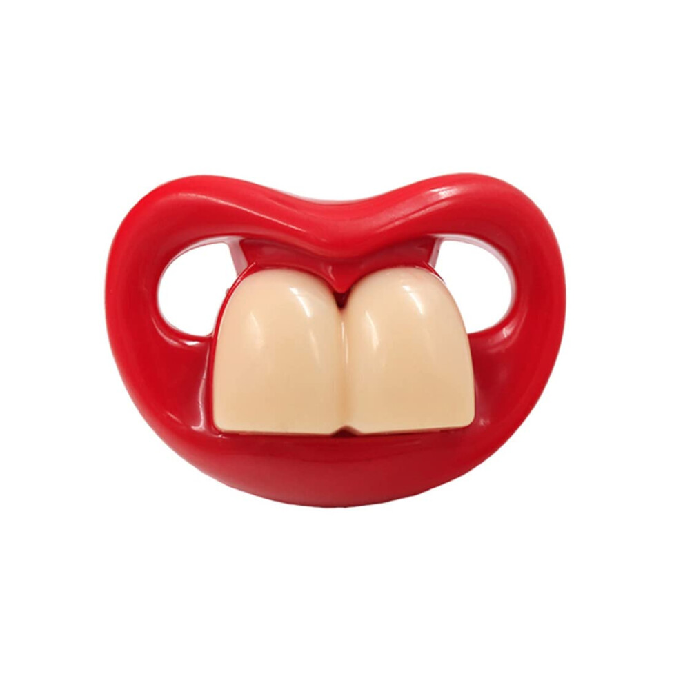 Funny pacifiers for babies, newborn pacifiers, toddler mustache with mouth and two front teeth prank, silicone  baby gifts for boys and girls