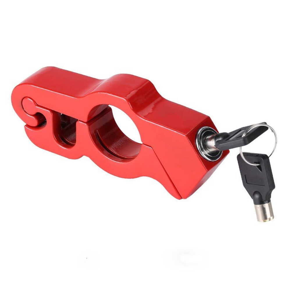 Motorcycle Handlebar Lock Heavyduty Antitheft Adjustable Grip Brake Clutch For Scooter Moped Red 9382693911162