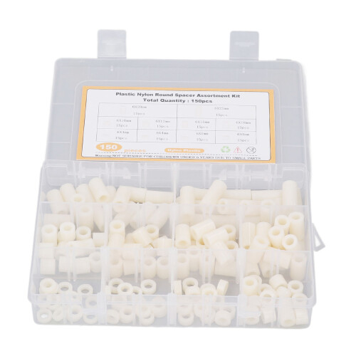 150Pcs White Nylon Standoff Screw Set 6 Sizes Mounting Hardware 1