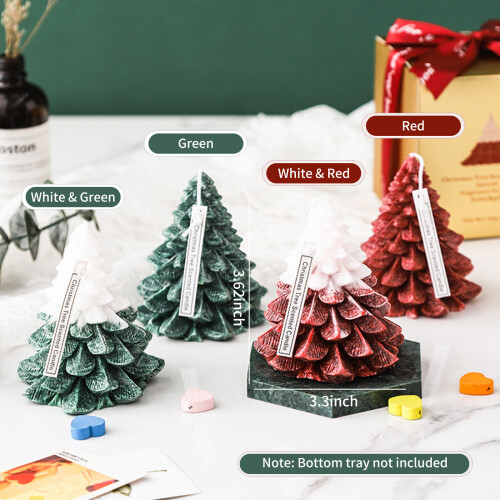 Christmas Tree Shaped Candles Smokeless Scented Decor 2h Burn Time