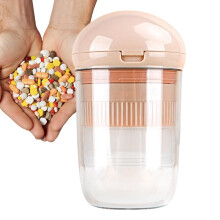 Pill splitter, tablet cutter Medite grinder with storage box Portable medicine splitter for travel, home, and outdoor use, pink