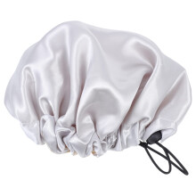 Stretch Adjustable Satin Shower Cap for Girls, Breathable NonSlip Sleep Cap with Adjustable Design for Bath and Night Care