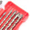 FourFlute Eccentric Drill Bit, 3Piece Set, Glass Tile Punching, Triangular Spiral Design, Carbide Tip 3