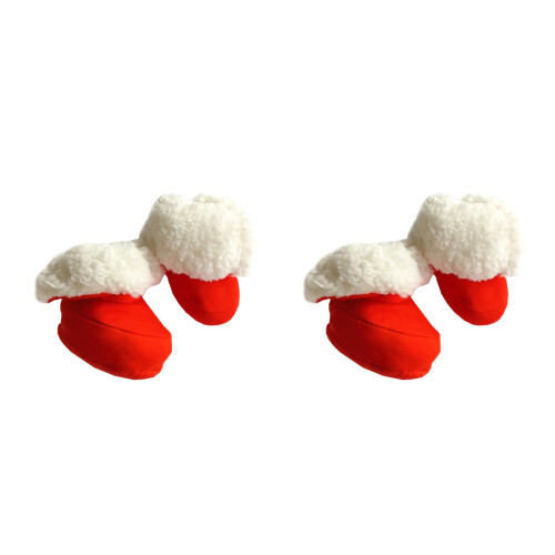 2Paare Baby Winterschuhe Rot Lammfell Warm Gefüttert Für 2