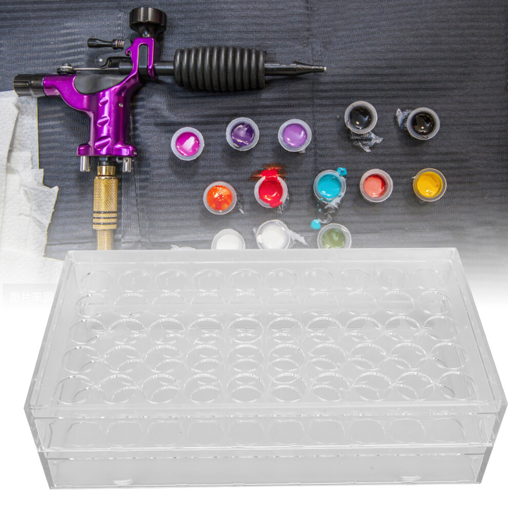 50 Holes Tattoo Ink Holder Clear PC Thickened Rack 1.2in for Ink Bottles