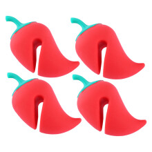 8Pièces Organisateurs Couvercles Silicone Rouge Anti-Débordement