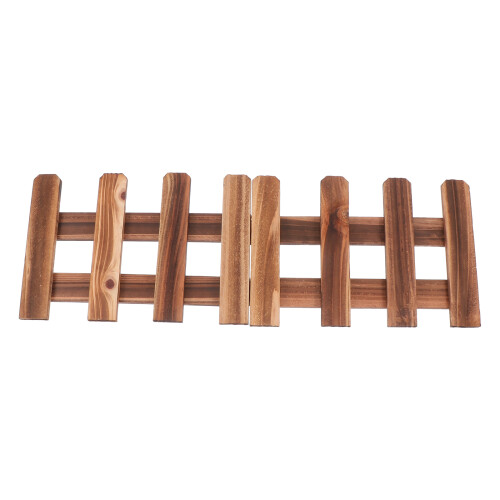4Pièces Palissade En Bois Décorative Pour Jardin Cour 1