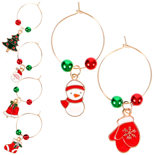 24Pièces Verres Vin Noël Colorées Résistantes Maison 2