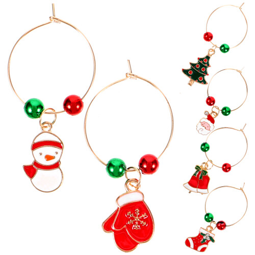 24Pièces Verres Vin Noël Colorées Résistantes Maison 1