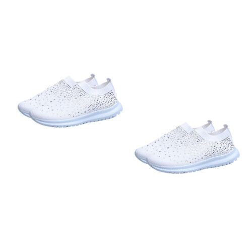 2Paires Sneakers Blancs Respirants Confortable 2