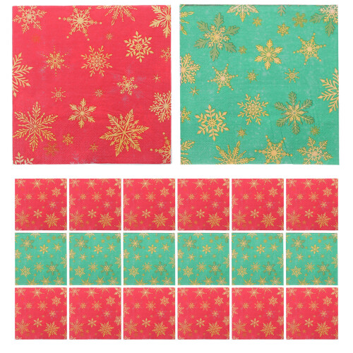 200Pcs Disposable Christmas Dinner Napkins Red and Tissue