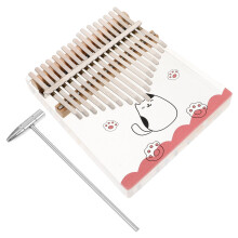 2Pièces Instrument Kalimba 17 Clés Compact Transparent Motif Cartoon