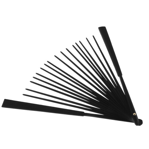 4Pièces Cadre Éventail À Main Bambou Noir Kit Fabrication 1