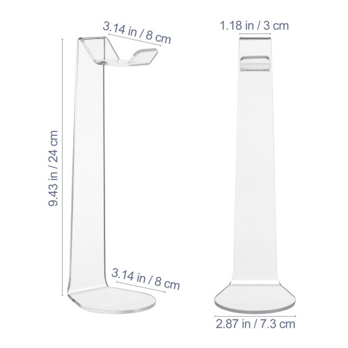 2Pièces Support Écouteurs Transparent Pour Maison Et Travail 2
