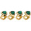 4Pièces Accessoires Dents Vert Métal Grills Cosplay Rap 4