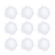 24Pièces Pompons Blancs Pour Couture Vêtements Chapeaux Chaussures